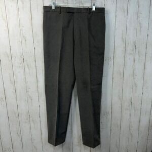 LANVIN Made in Italy Men's 100% Cotton Luxury Dress Trousers Gray Size 34x31